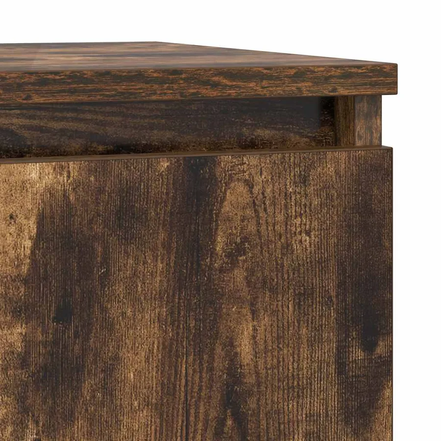 Buffet avec tiroir chêne fumé 71x35x65 cm bois d'ingénierie - 10