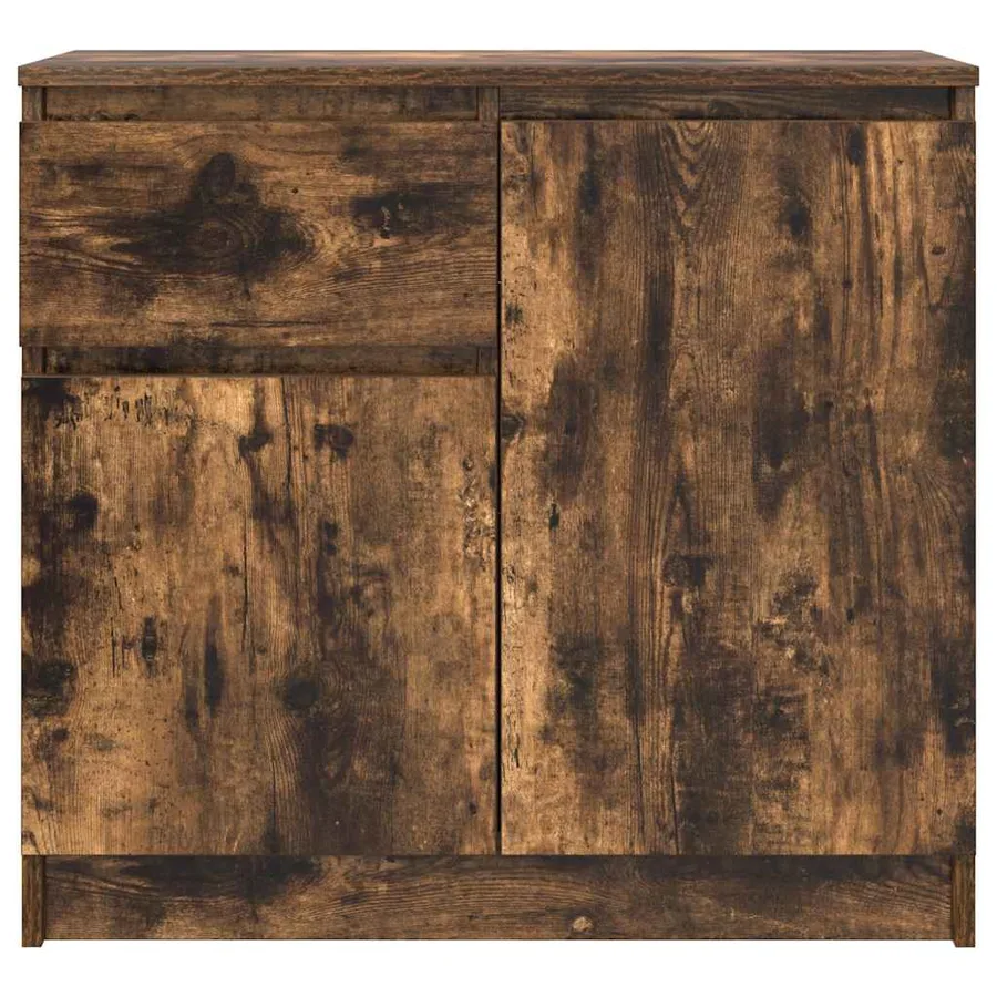 Buffet avec tiroir chêne fumé 71x35x65 cm bois d'ingénierie - 6