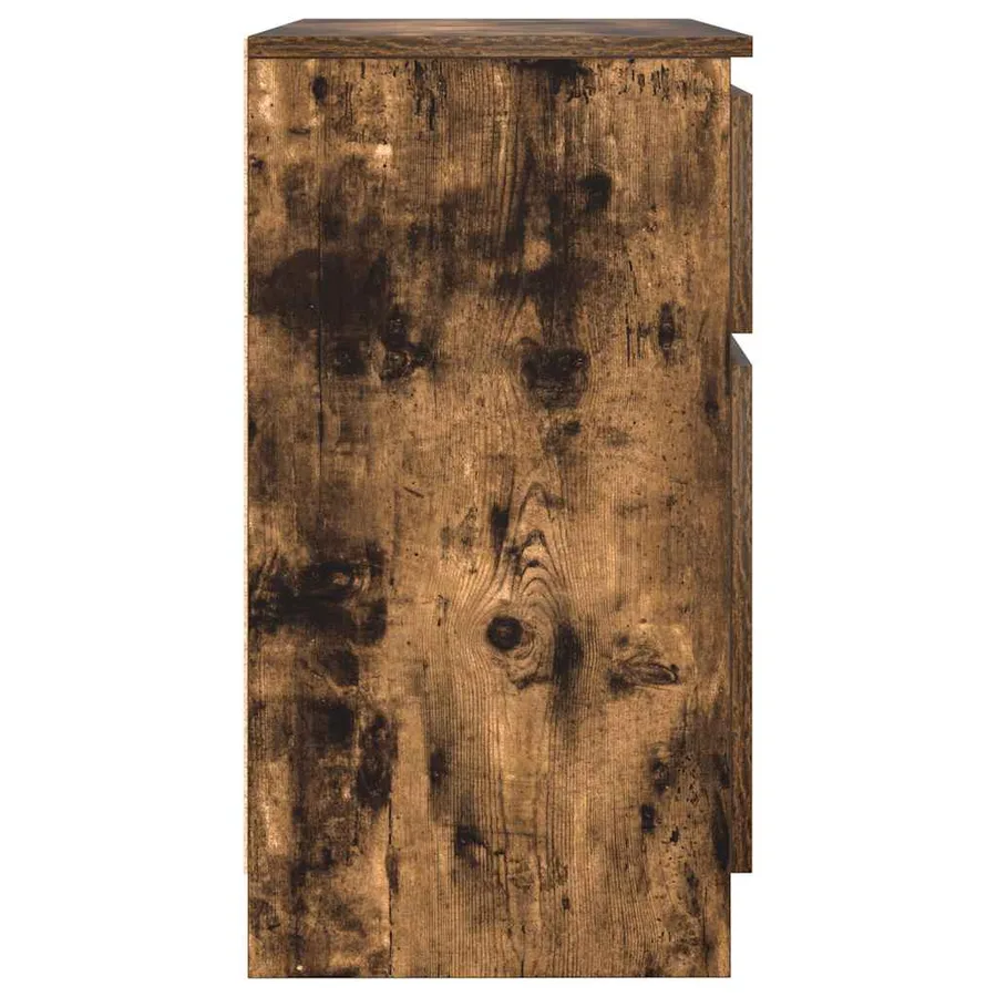 Buffet avec tiroir chêne fumé 71x35x65 cm bois d'ingénierie - 7