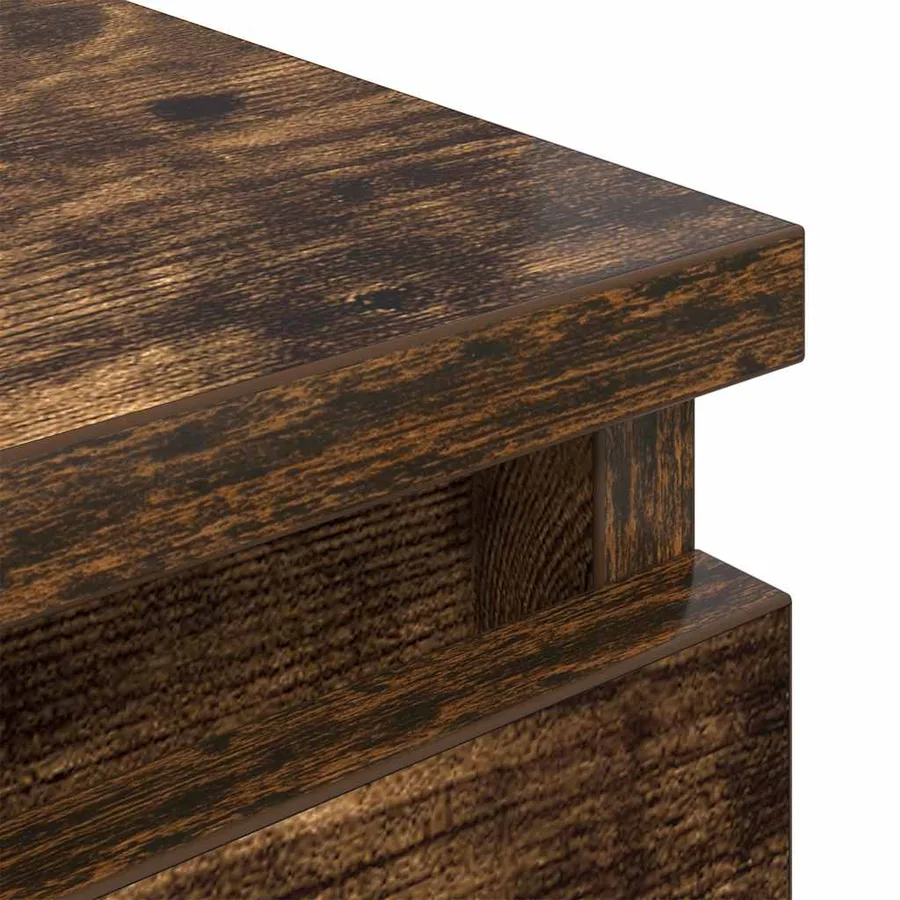 Meuble TV chêne fumé 80x35x54 cm bois d'ingénierie - 9