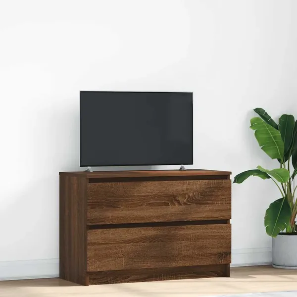 Meuble TV chêne marron 80x35x54 cm bois d'ingénierie