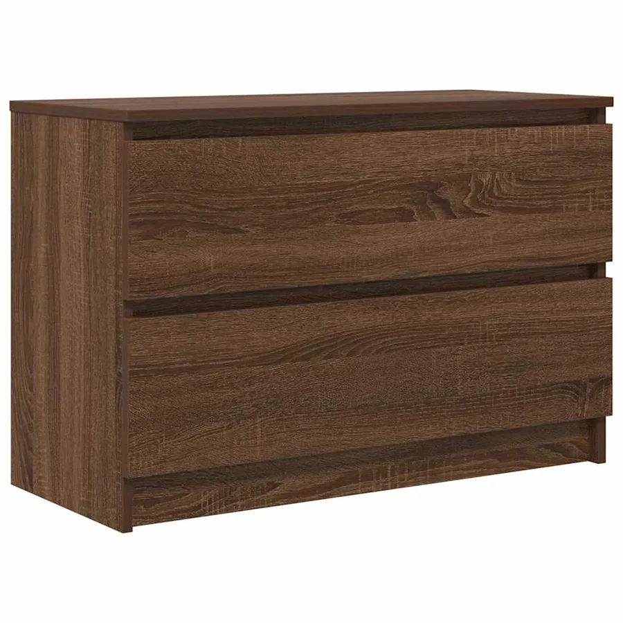 Meuble TV chêne marron 80x35x54 cm bois d'ingénierie - 2