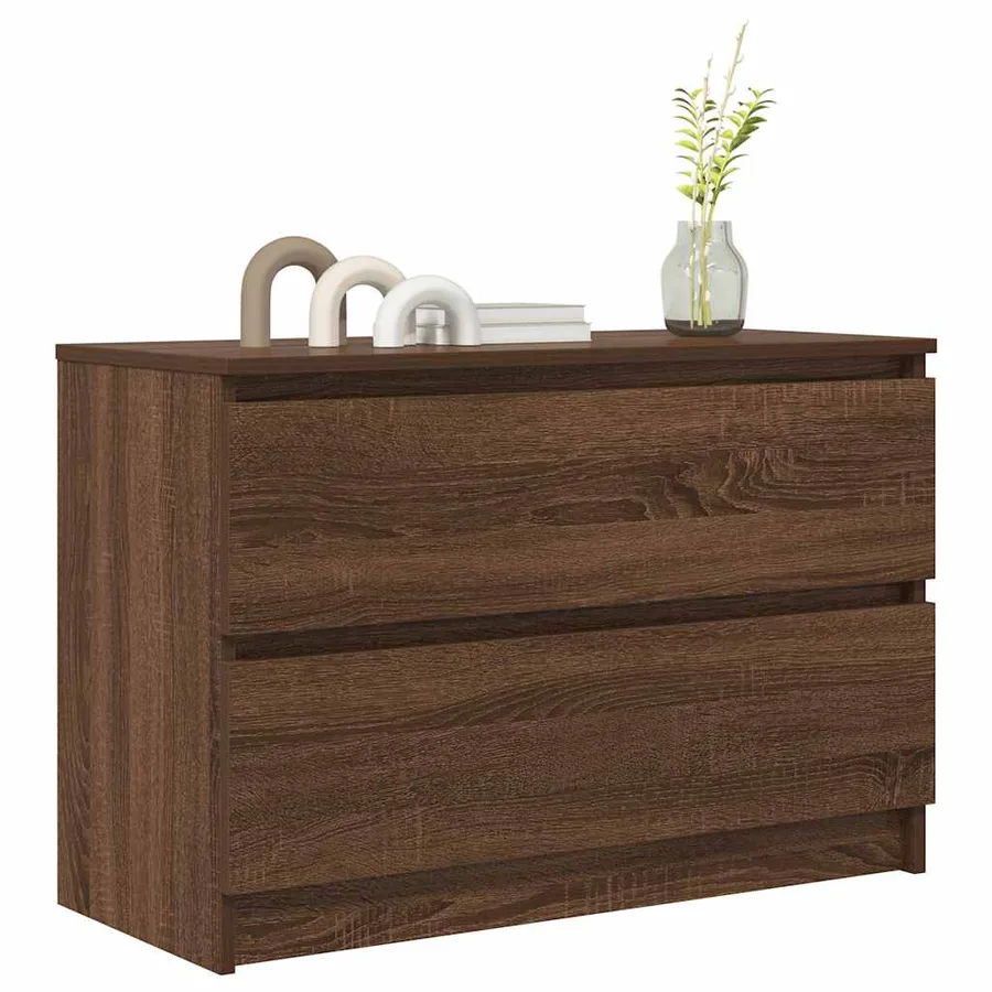 Meuble TV chêne marron 80x35x54 cm bois d'ingénierie - 4