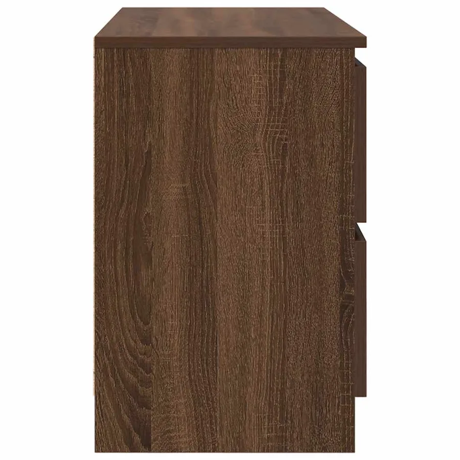 Meuble TV chêne marron 80x35x54 cm bois d'ingénierie - 7