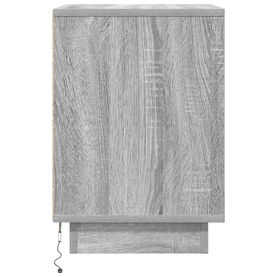 Table de chevet avec lumières LED sonoma gris 38x34x50 cm - 7