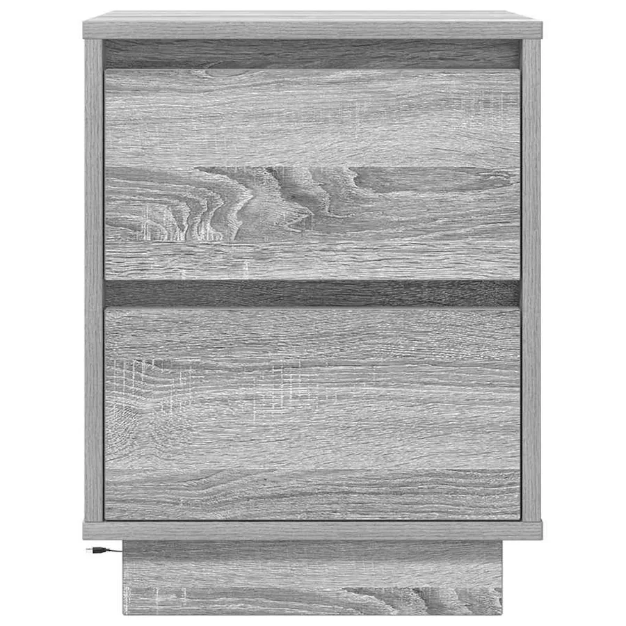 Tables de chevet avec lumières LED 2pcs sonoma gris 38x34x50 cm - 9