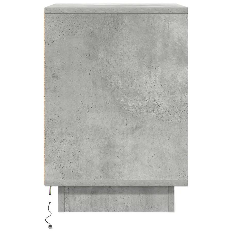 Table de chevet avec lumières LED gris béton 38x34x50 cm - 7