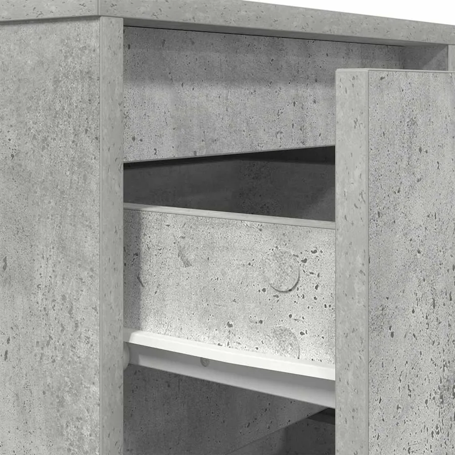 Table de chevet avec lumières LED gris béton 38x34x50 cm - 9