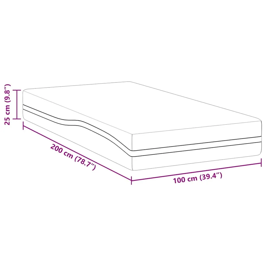 Matelas Blanc et Gris 100 x 200 cm Tissu jacquard - 11