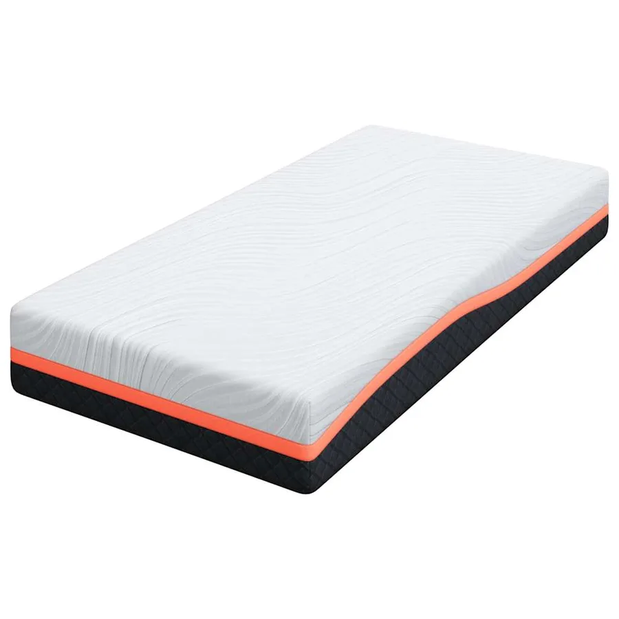 Matelas Blanc et Gris 100 x 200 cm Tissu jacquard - 4