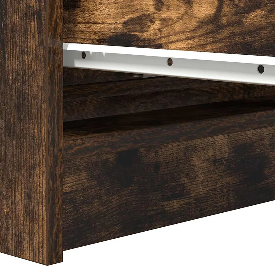 Buffet chêne fumé 80x35x99 cm bois d'ingénierie - 10