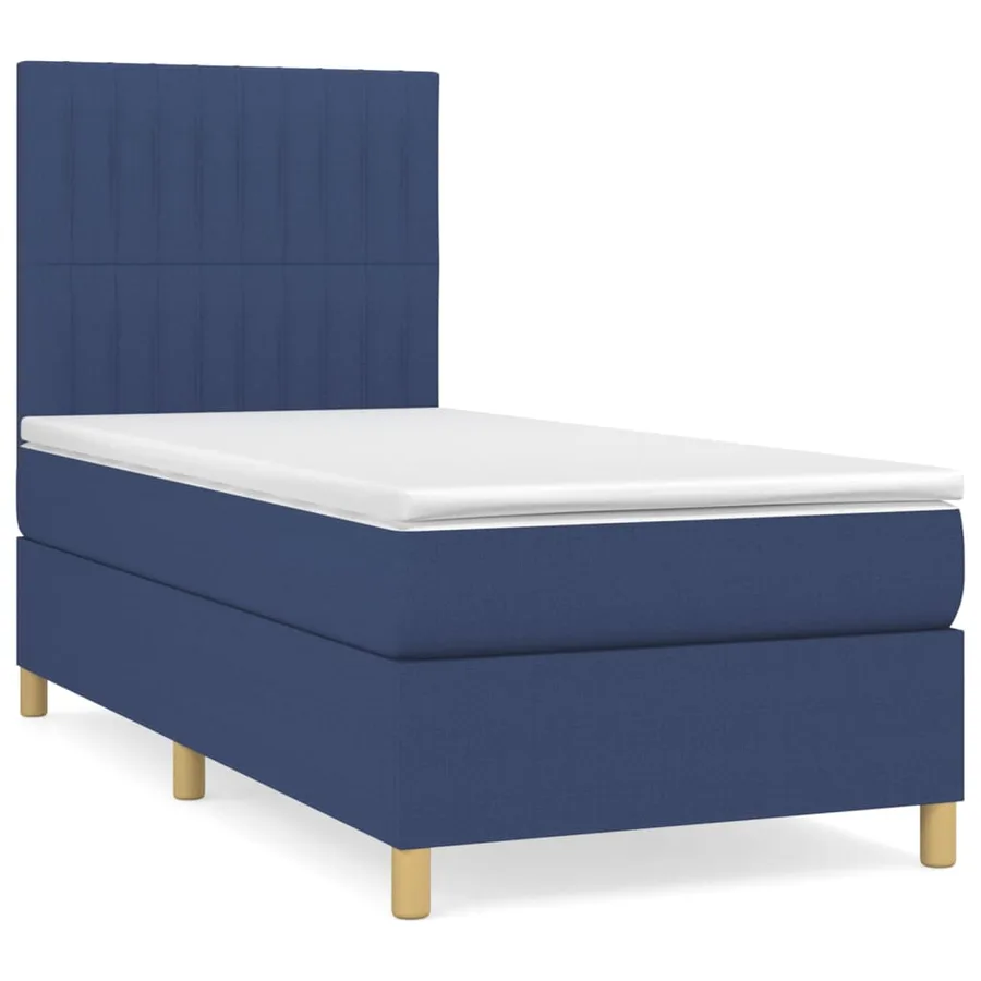 Sommier à lattes de lit avec matelas Bleu 100x200 cm Tissu - 2
