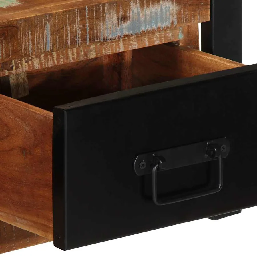 Meuble TV 100x30x25 cm Bois de récupération solide - 7