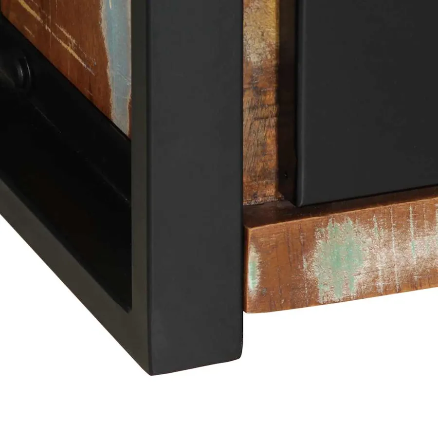 Meuble TV 100x30x25 cm Bois de récupération solide - 8