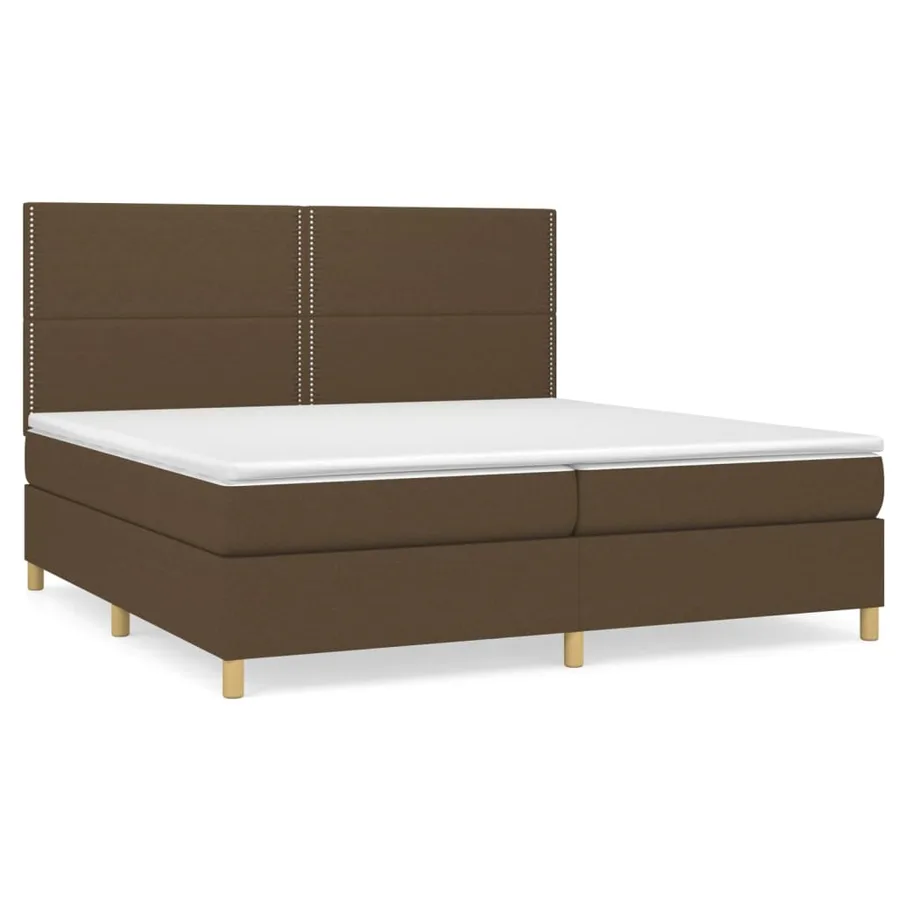 Sommier à lattes de lit avec matelas Marron foncé 200x200 cm - 2