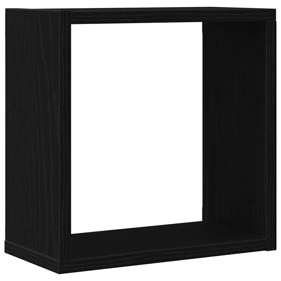 Étagères murales cubiques lot de 4 chêne noir 30 x 15 x 30 cm bois composite - 5