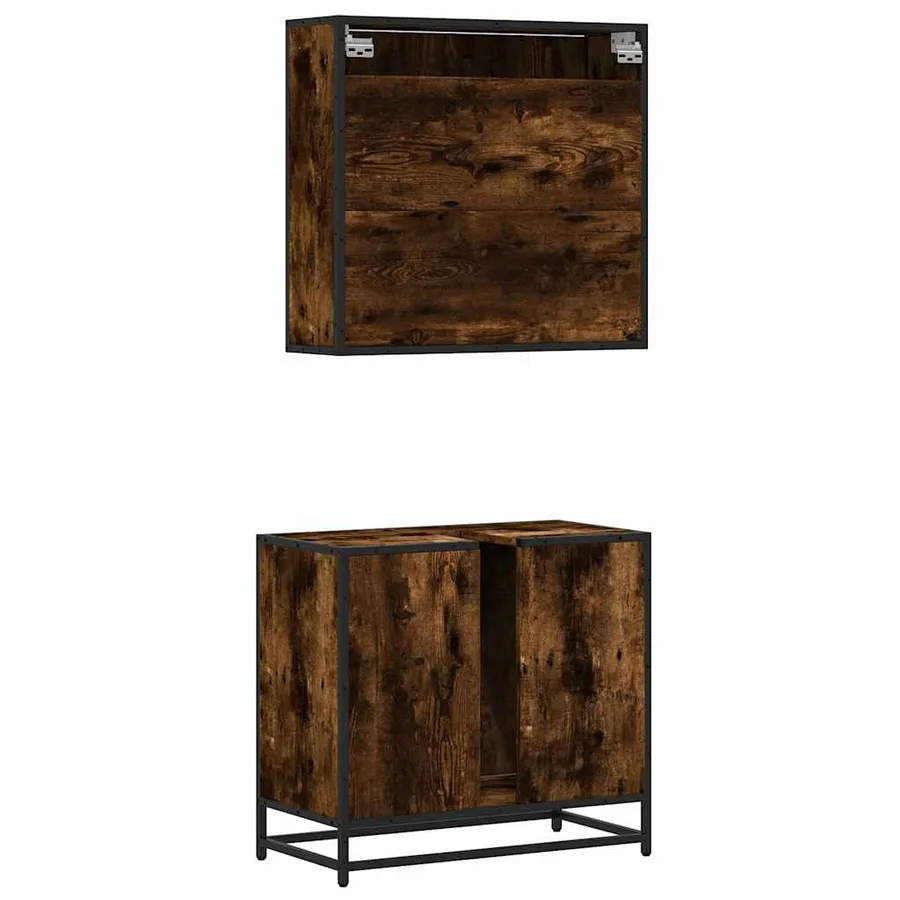 Ensemble de meubles de salle de bain 2 pcs Chêne fumé - 7