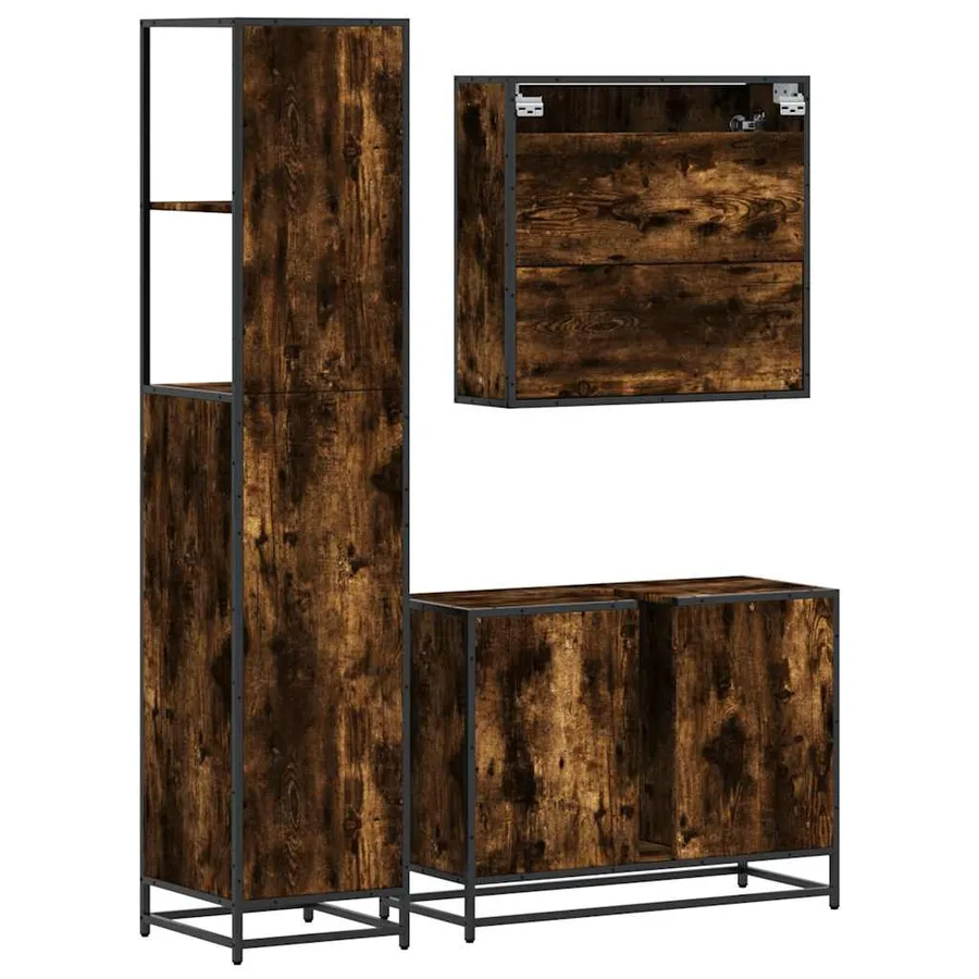 Ensemble de meubles de salle de bain 3 pcs Chêne fumé - 7