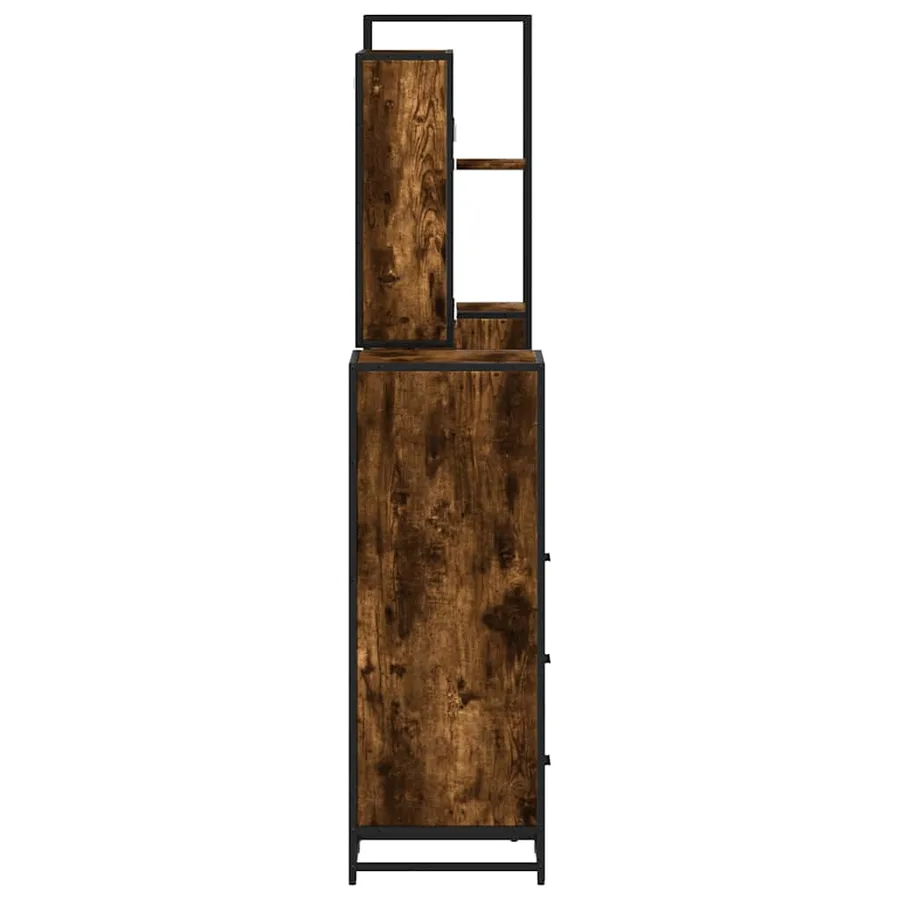 Ensemble meubles salle de bain 4 pcs chêne fumé bois ingénierie - 7