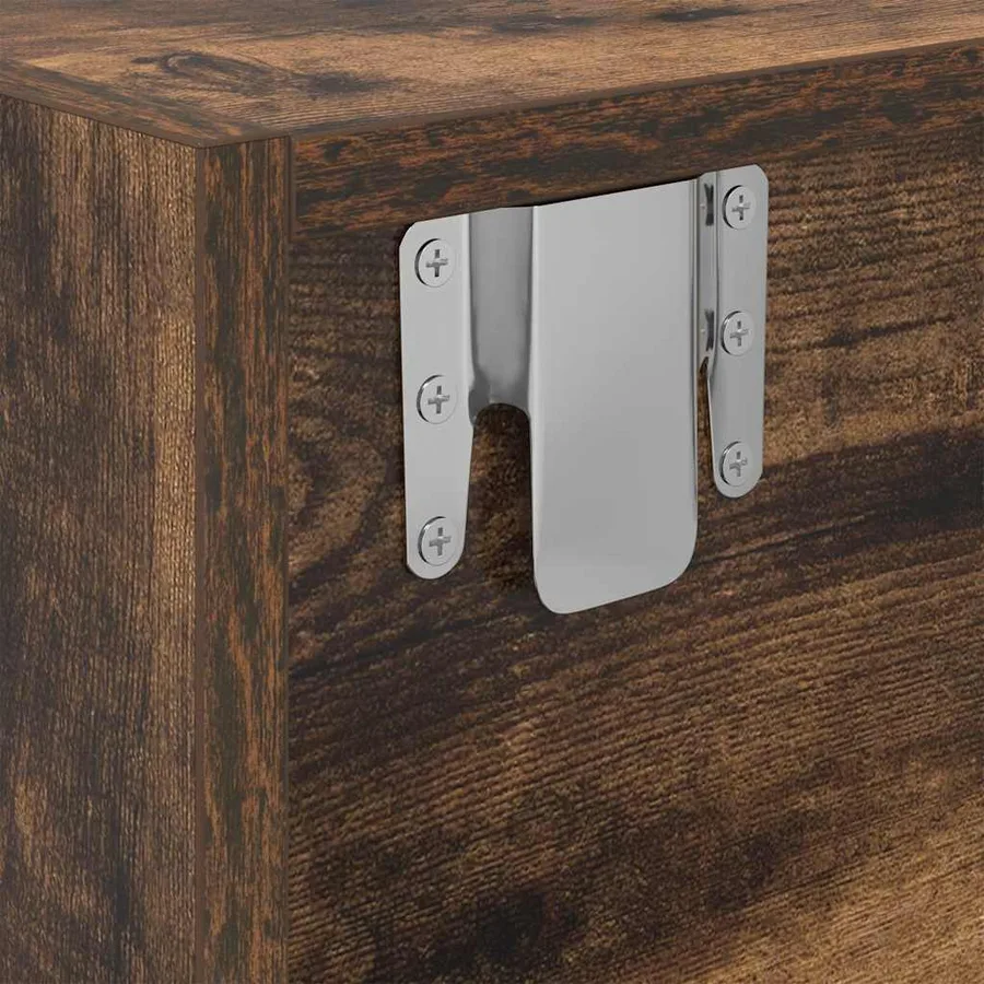 Meubles TV 2 pcs chêne fumé 100x31x25,5 cm bois d'ingénierie - 12