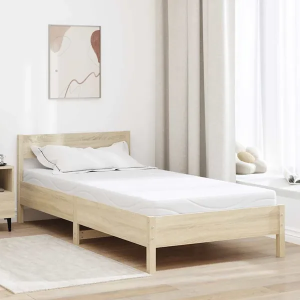 Matelas Blanc 100 x 200 cm Tissu jacquard