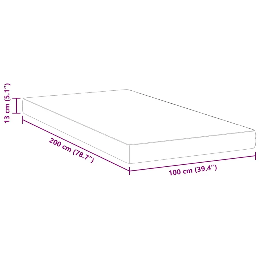 Matelas Blanc 100 x 200 cm Tissu jacquard - 11