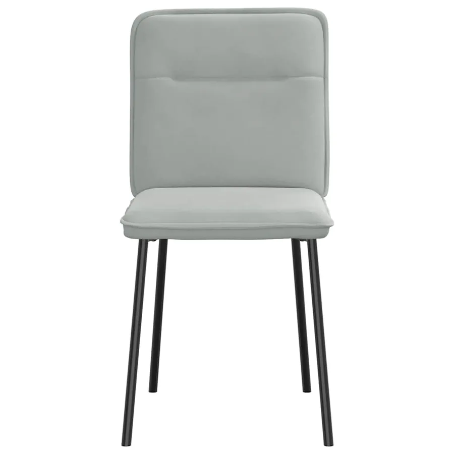 Chaises à manger lot de 2 Gris clair Velours - 4