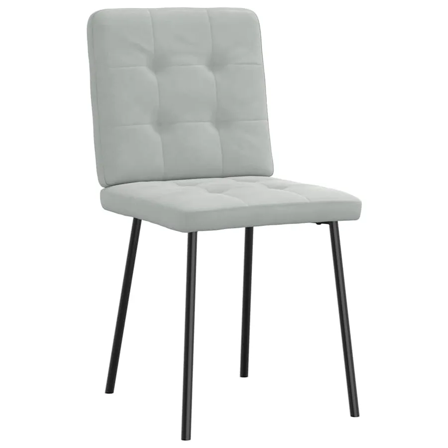 Chaises à manger lot de 2 Gris clair Velours - 3