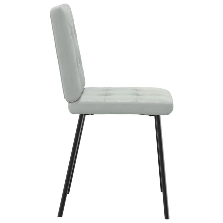 Chaises à manger lot de 2 Gris clair Velours - 5