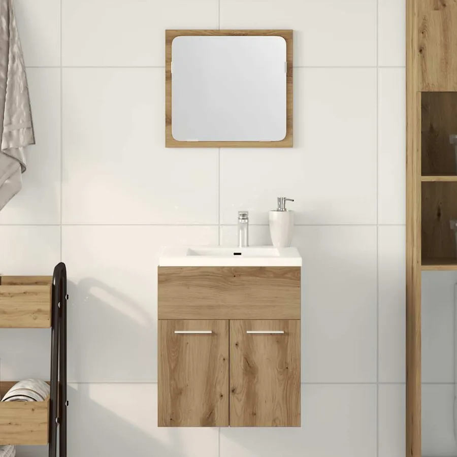 Ensemble de meubles salle de bain 2 pcs bois d'ingénierie