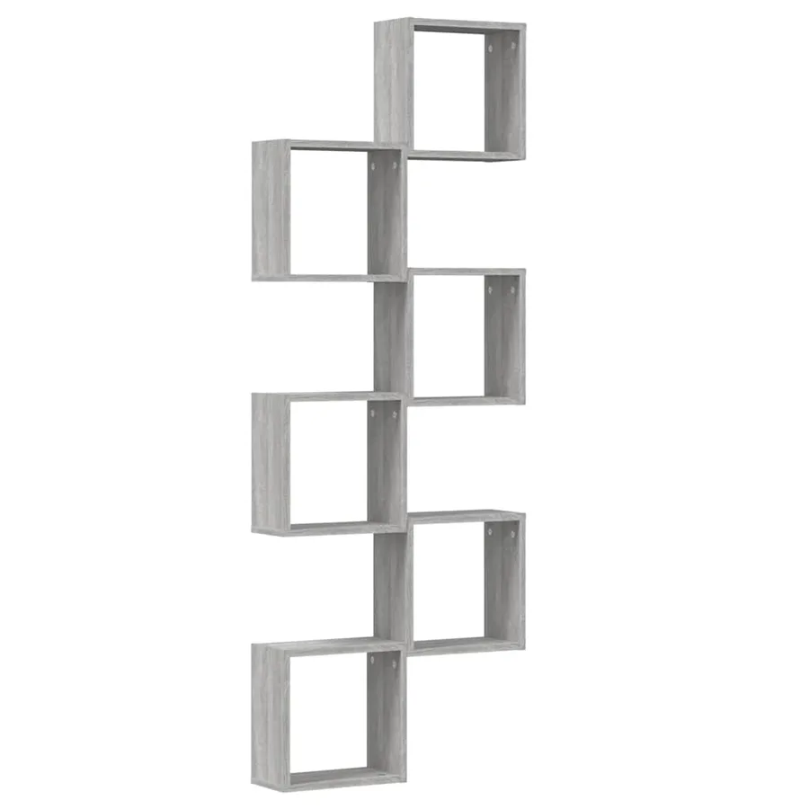 Étagères cube murales 6 pcs sonoma gris 30x15x30 cm - 4
