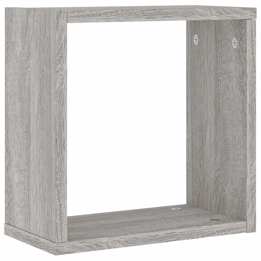 Étagères cube murales 6 pcs sonoma gris 30x15x30 cm - 5