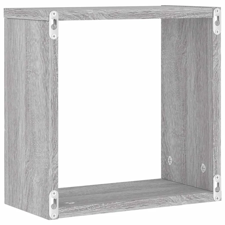 Étagères cube murales 6 pcs sonoma gris 30x15x30 cm - 8