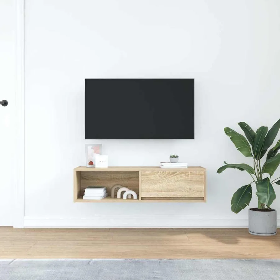 Meuble TV chêne sonoma 100x31x25,5 cm bois d'ingénierie - 3