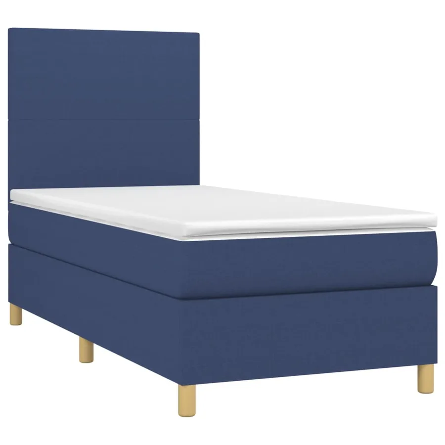 Sommier à lattes de lit avec matelas Bleu 80x200 cm Tissu - 3