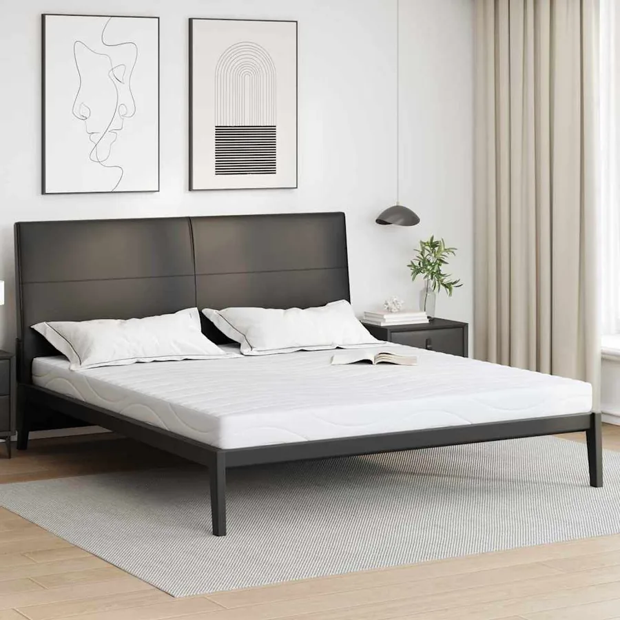 Matelas Blanc 180 x 200 cm Tissu jacquard
