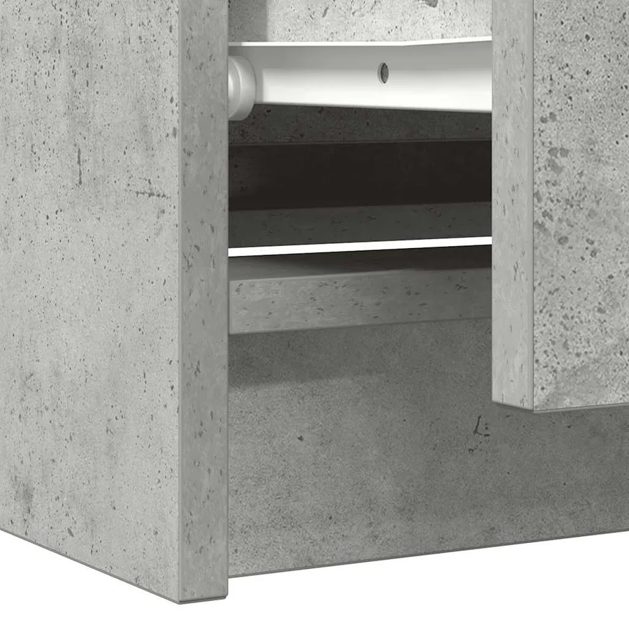Meuble TV gris béton 100x35x54 cm bois d'ingénierie - 10