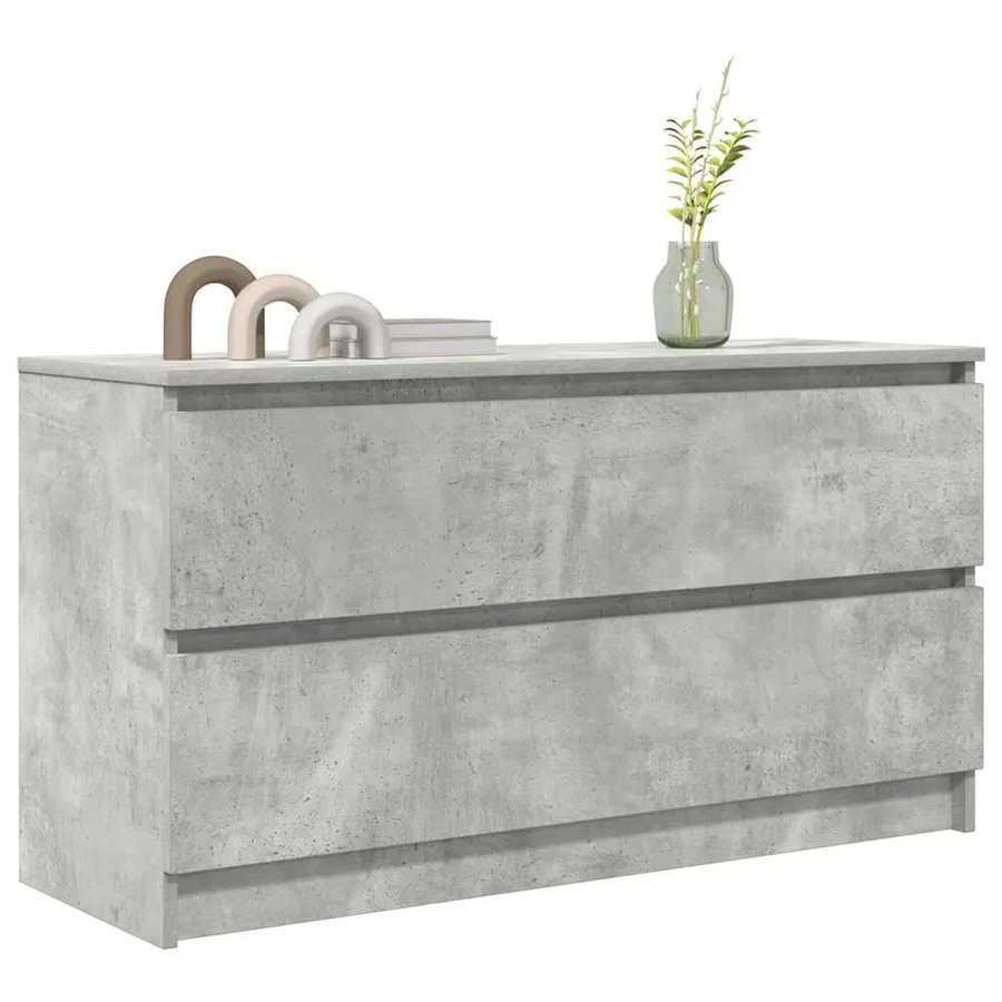 Meuble TV gris béton 100x35x54 cm bois d'ingénierie - 4