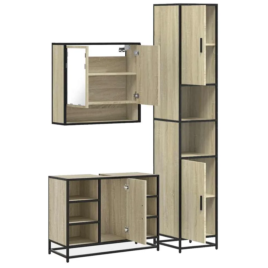 Ensemble de meubles de salle de bain 3 pcs chêne sonoma - 8