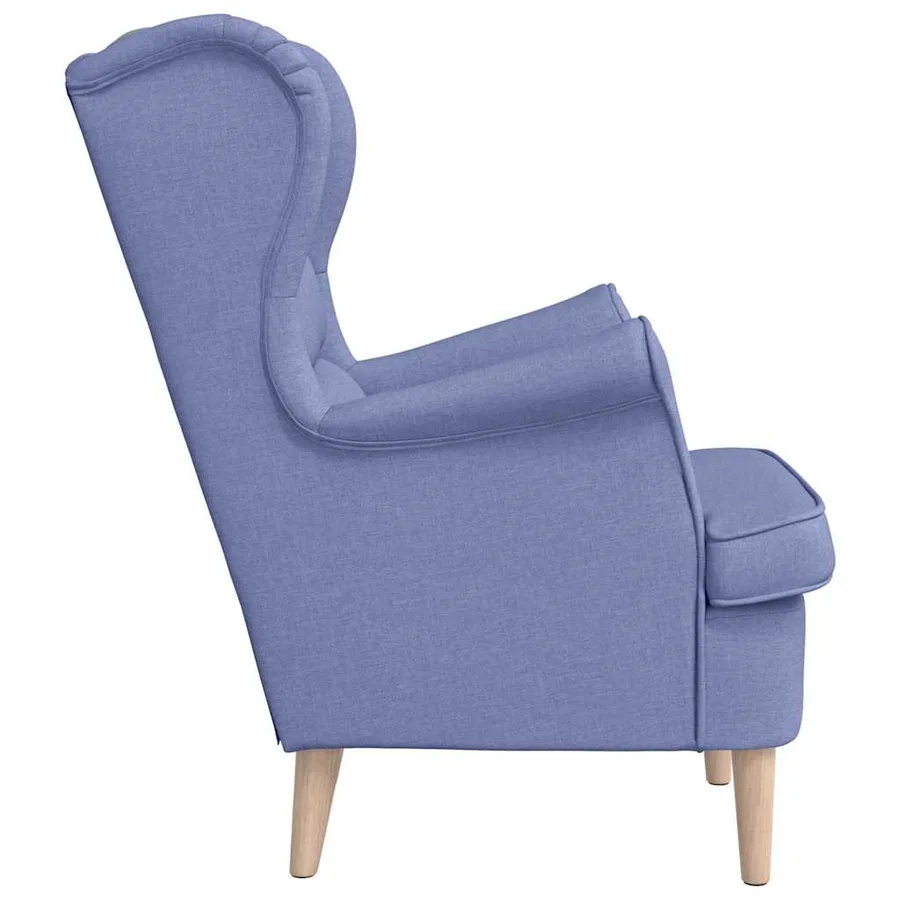 Fauteuil bleu jean 74x84x100 cm tissu - 5