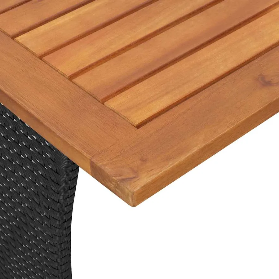Salon de jardin 4 pcs avec coussins forme L noir résine tressée - 15