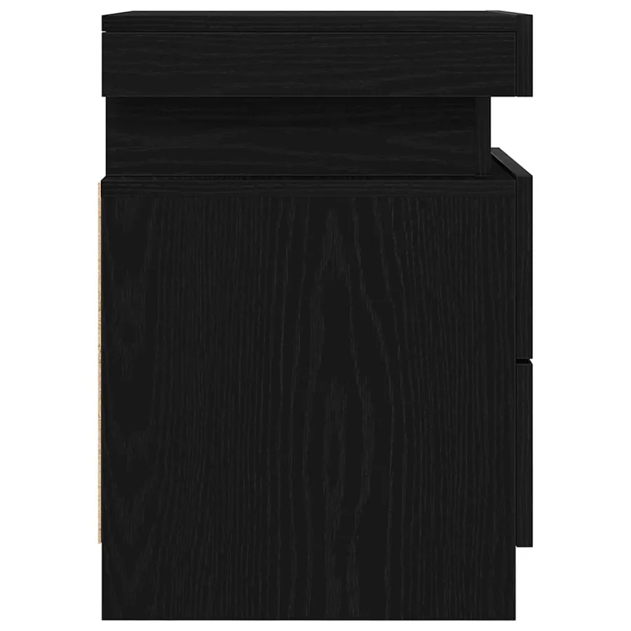 Cabinet de chevet avec tiroir 2 pcs Chêne noir 35 x 39 x 55 cm - 10