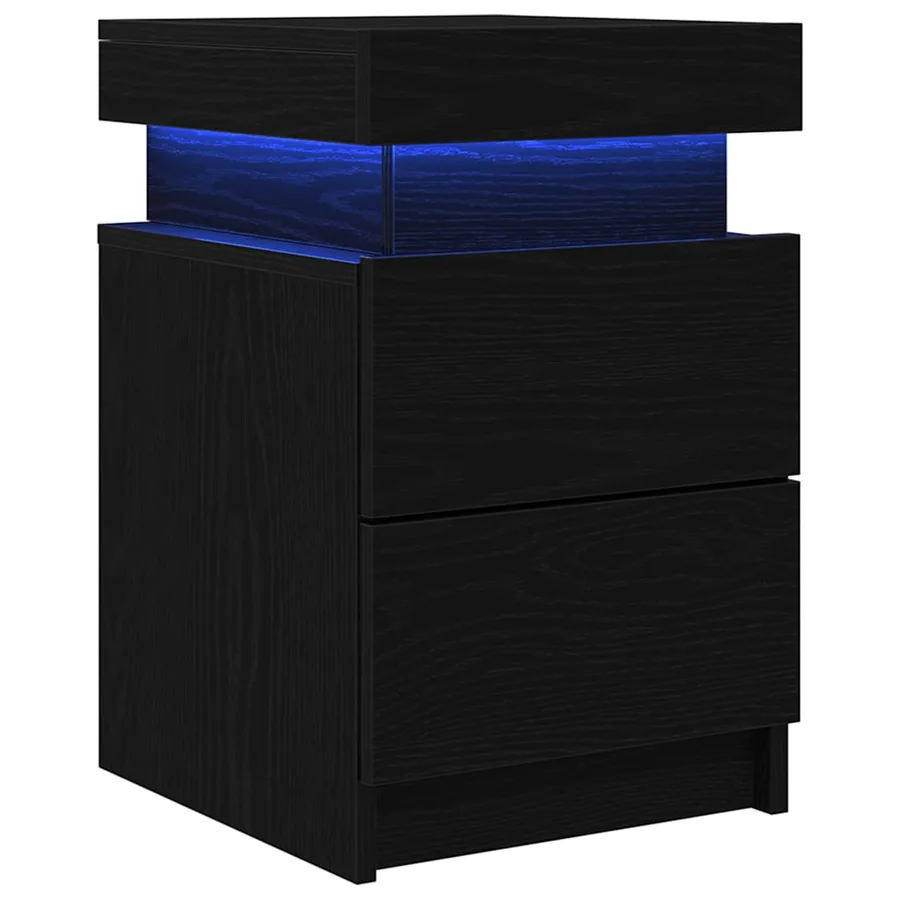 Cabinet de chevet avec tiroir 2 pcs Chêne noir 35 x 39 x 55 cm - 2