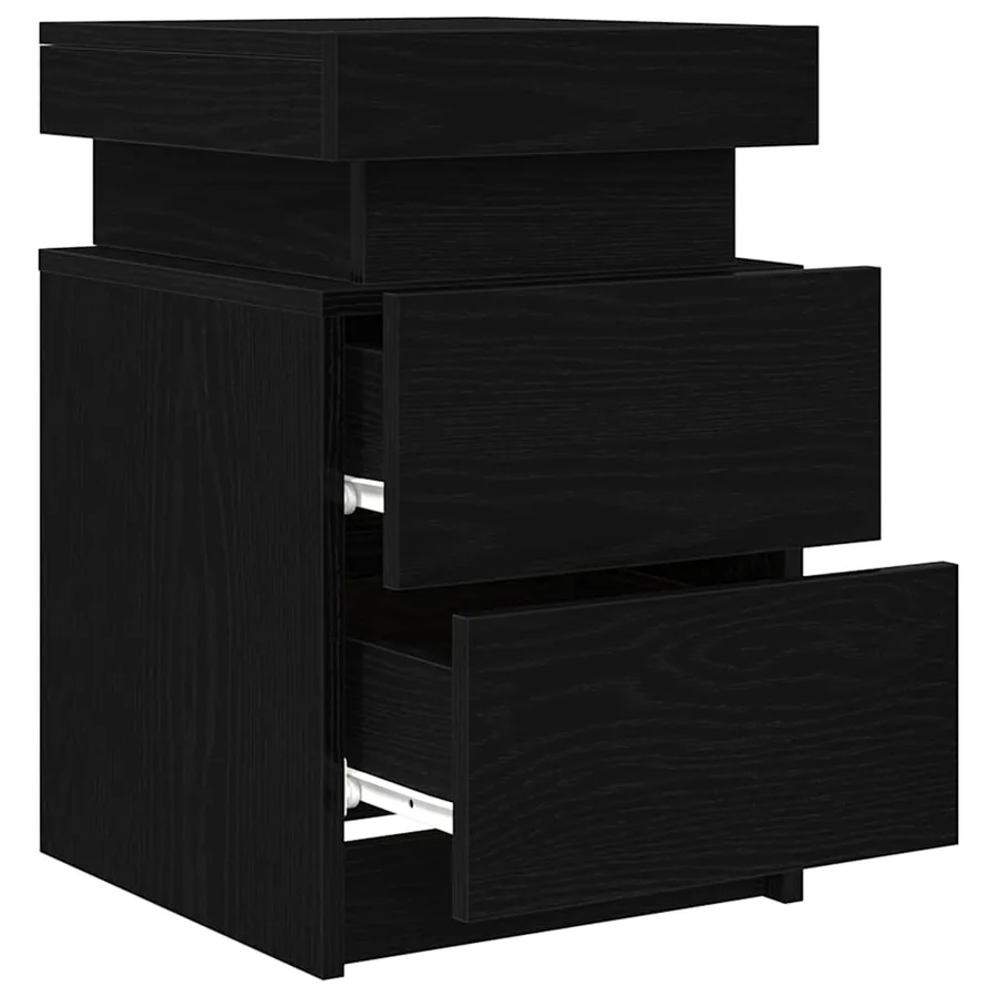 Cabinet de chevet avec tiroir 2 pcs Chêne noir 35 x 39 x 55 cm - 6