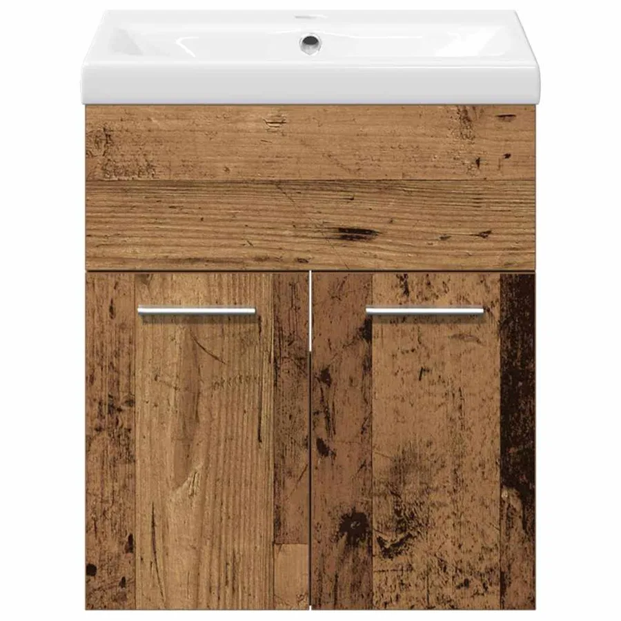 Ensemble de mobilier de salle de bain 3 pcs Bois Ancien - 7