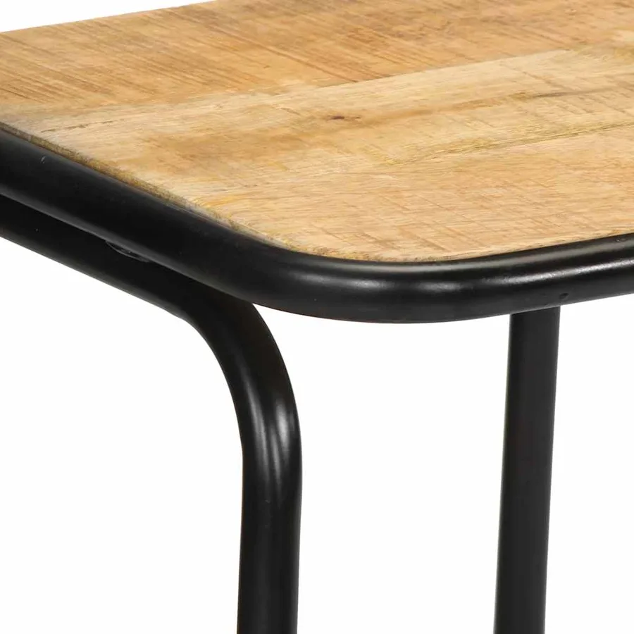 Tabourets de bar lot de 2 bois massif manguier brut - 6