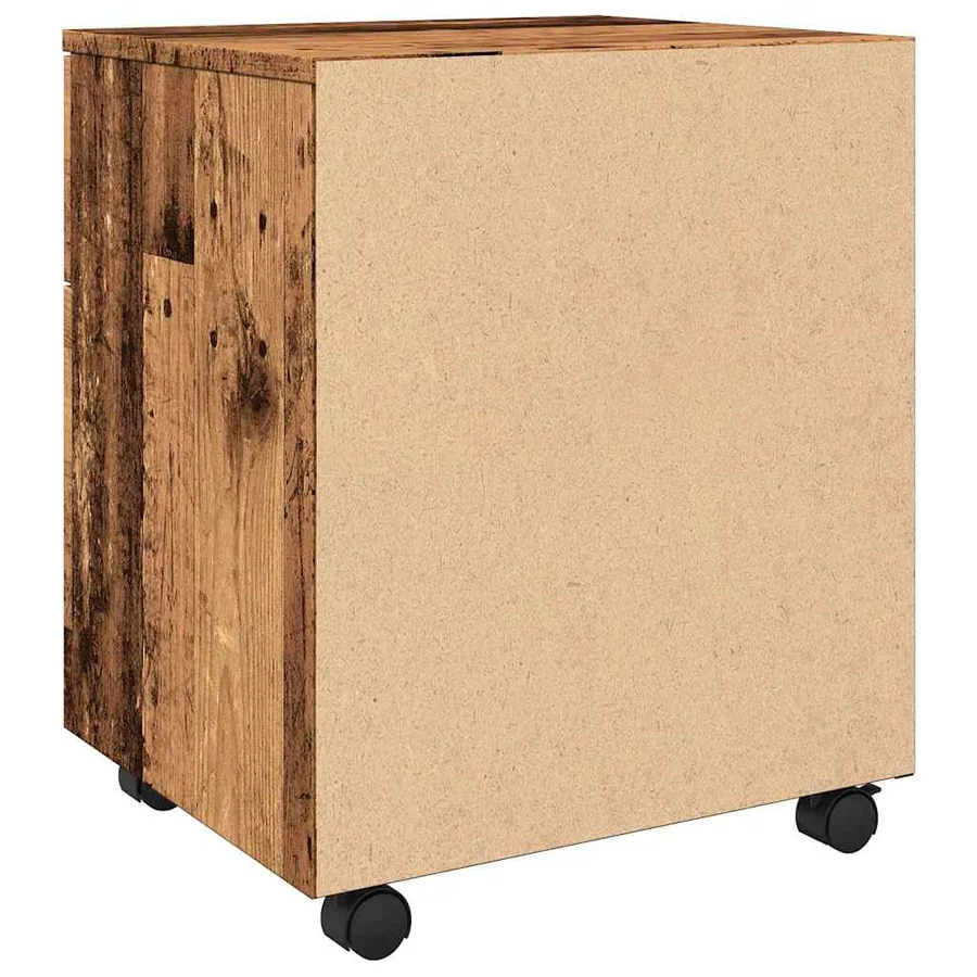 Classeur mobile roues vieux bois 45x38x54 cm bois d'ingénierie - 7