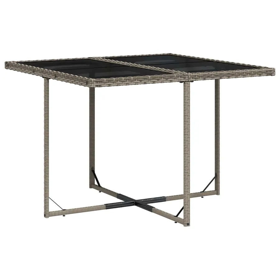Ensemble à manger de jardin 5 pcs coussins gris résine tressée - 4