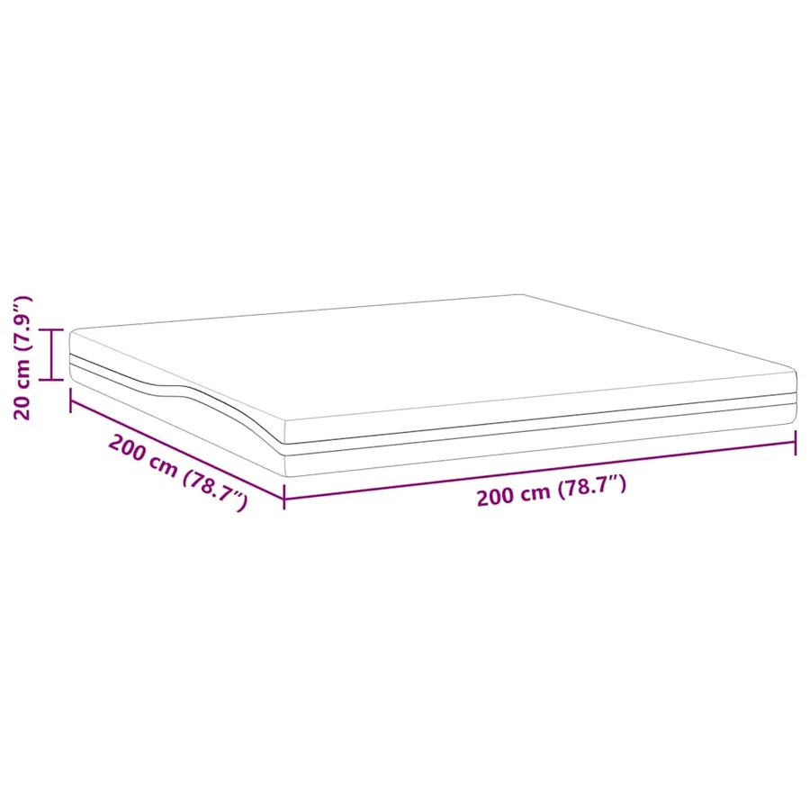 Matelas Blanc et Noir 200 x 200 cm Tissu jacquard - 12