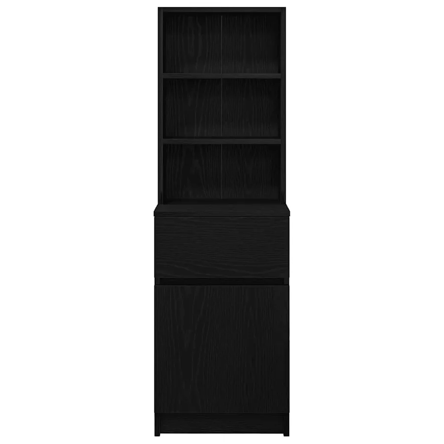 Table de chevet noir 39x35x125 cm bois d’ingénierie - 6